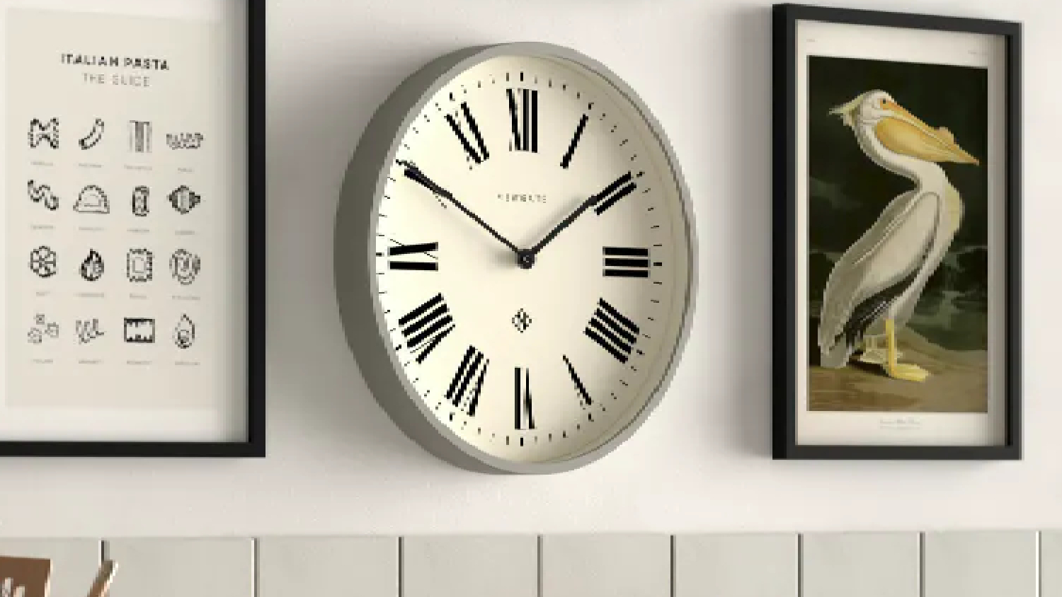 Newgate &quot;Number Three Italian&quot; Wall Clock - Grey