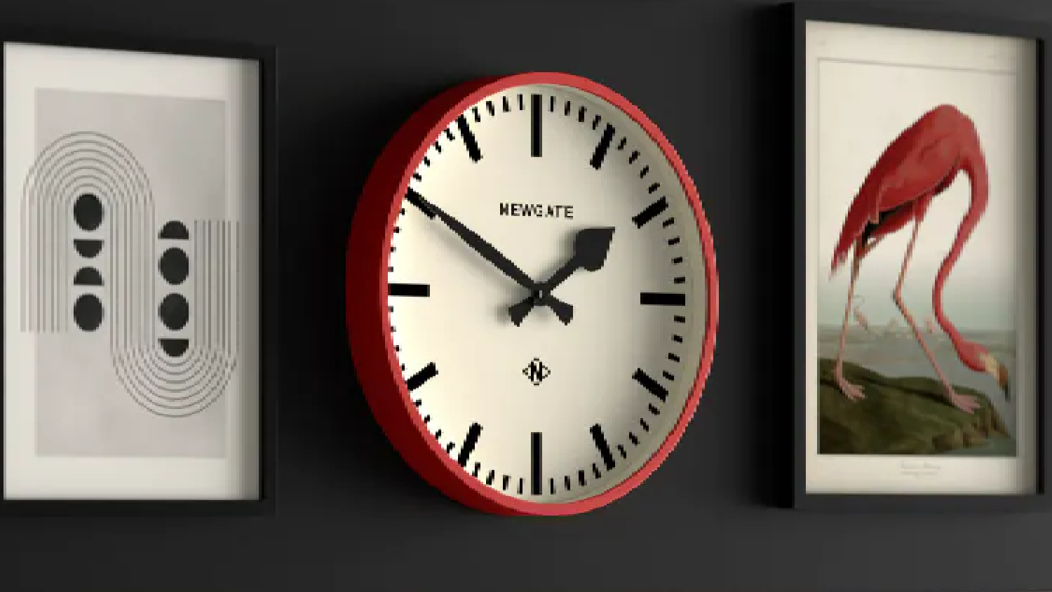 Newgate "Railway" Wall Clock - Red