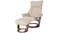Orebro Leather Chair and Footstool - Khaki