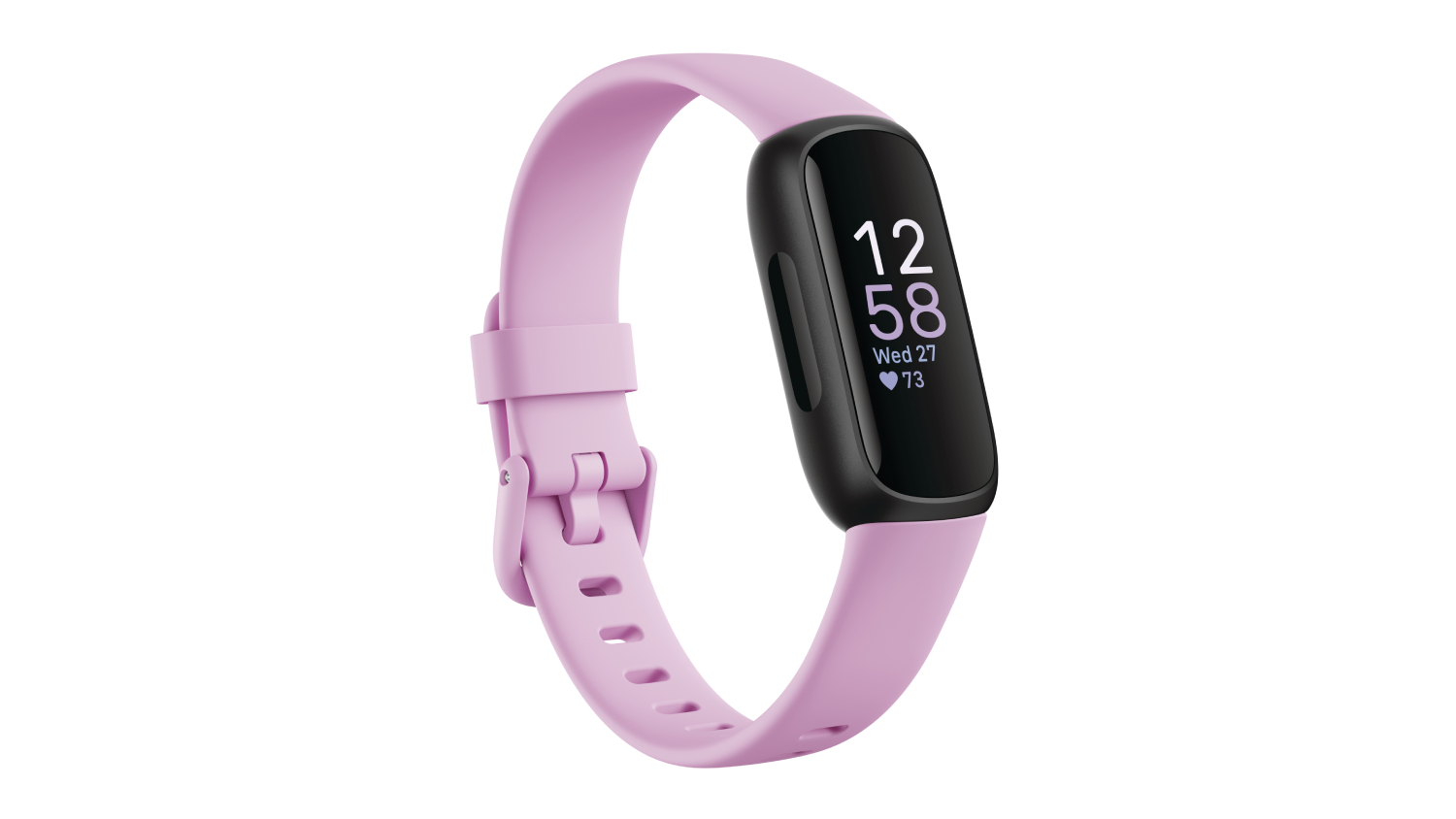 Fitbit Inspire 3 Fitness Tracker Black Case with Lilac Bliss