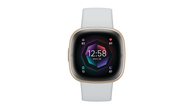 Fitbit Sense 2 Smartwatch - Soft Gold Aluminium Case with Blue Mist Band (GPS, Bluetooth)