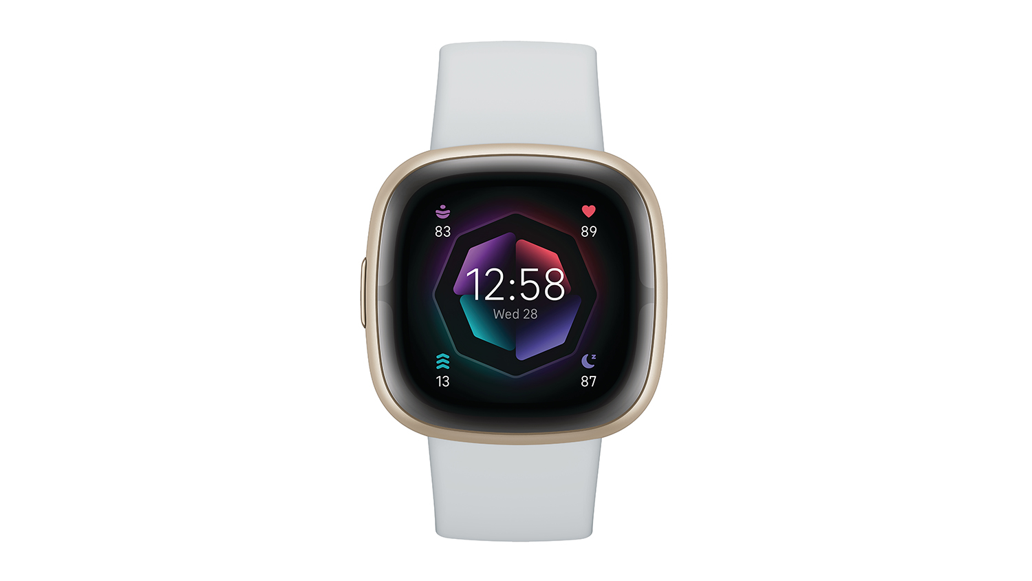 Fitbit Sense 2 Smartwatch - Soft Gold Aluminium Case with Blue Mist Band (GPS, Bluetooth)