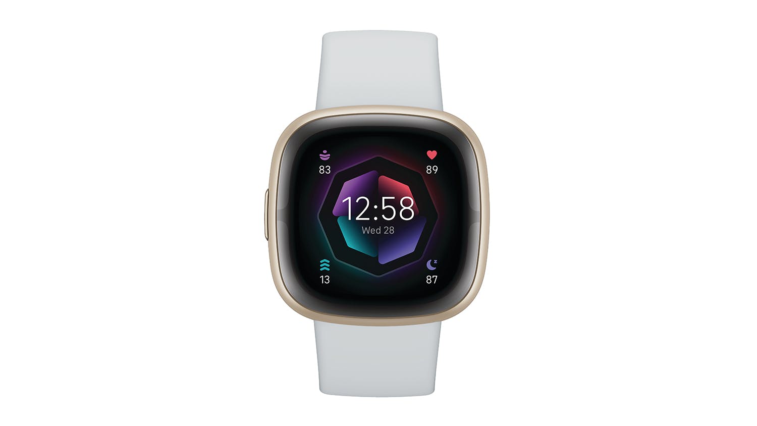 Fitbit Sense 2 Smartwatch - Soft Gold Aluminium Case with Blue Mist Band (GPS, Bluetooth)