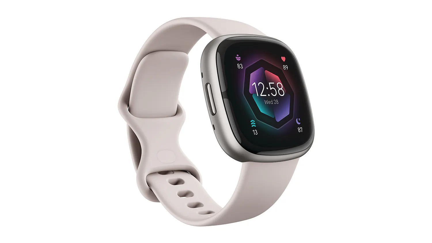 Fitbit Sense Smartwatch Platinum Aluminium Case with Lunar