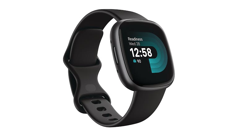 Fitbit Versa 4 Smartwatch - Graphite Aluminium Case with Black Band (Bluetooth, GPS)