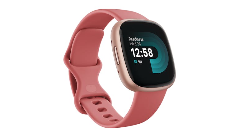 Fitbit Versa 4 Smartwatch - Copper Rose Aluminium Case with Pink Sand Band (Bluetooth, GPS)