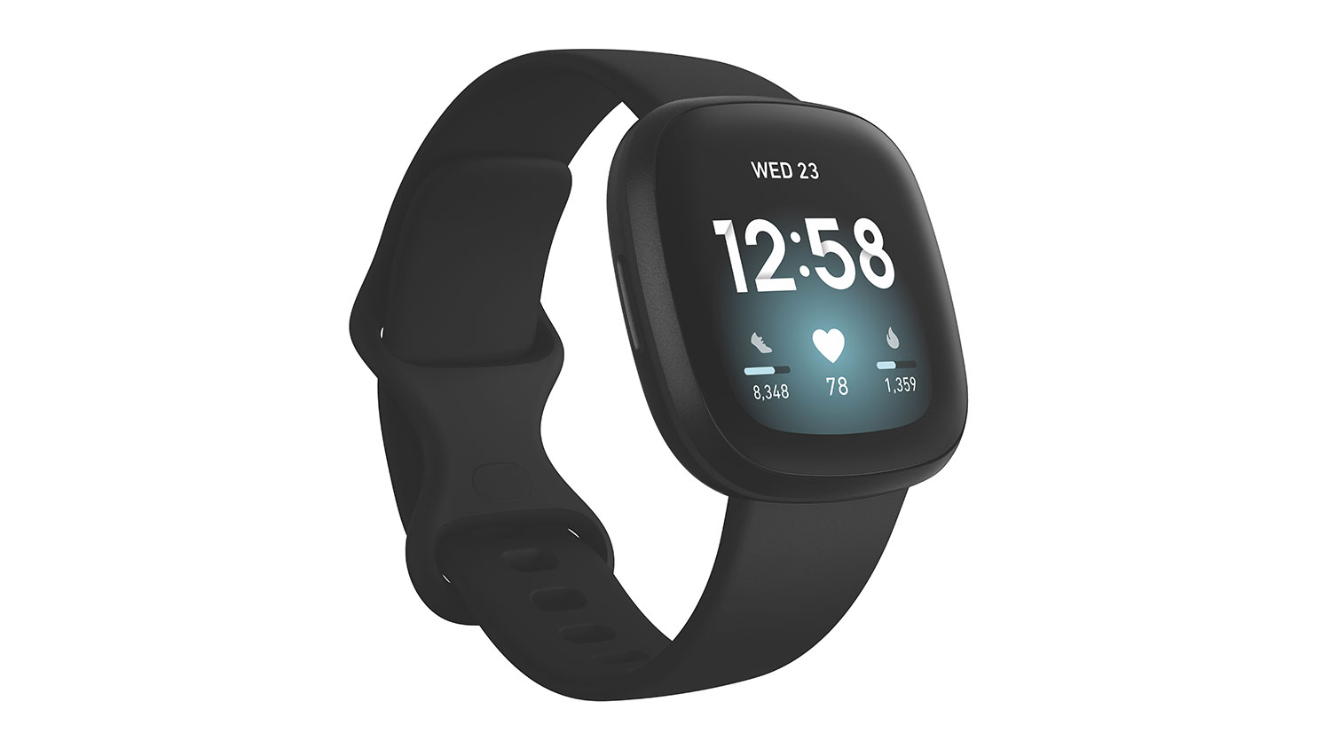 Fitbit Versa 3 Smartwatch - Black Aluminium Case with Black Band