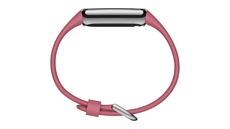 Fitbit Luxe Activity Tracker - Platinum Stainless Steel Case with Orchid Band (Bluetooth, GPS)