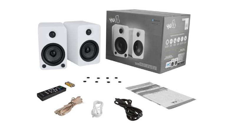 Kanto YU4 140W Bookshelf Speakers w/ Bluetooth, Phono Preamp - White