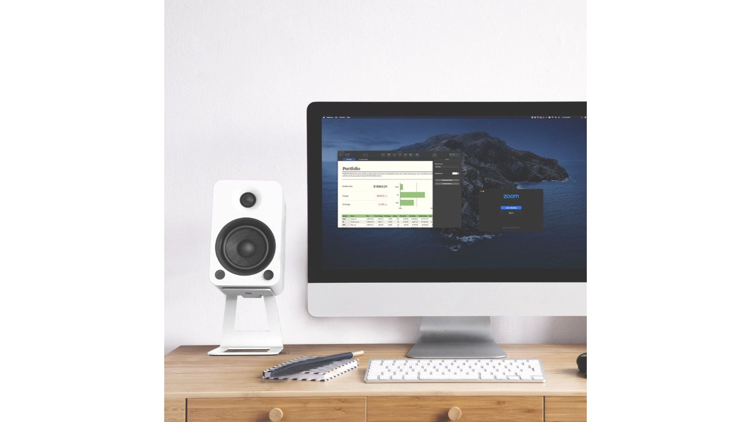 Kanto YU4 140W Bookshelf Speakers with Bluetooth, Phono Preamp White