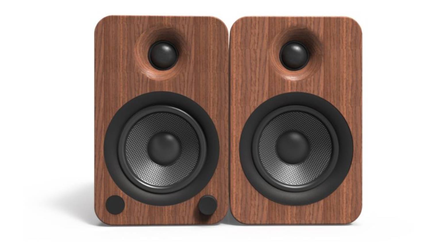 Kanto YU4 140W Bookshelf Speakers with Bluetooth Walnut Harvey