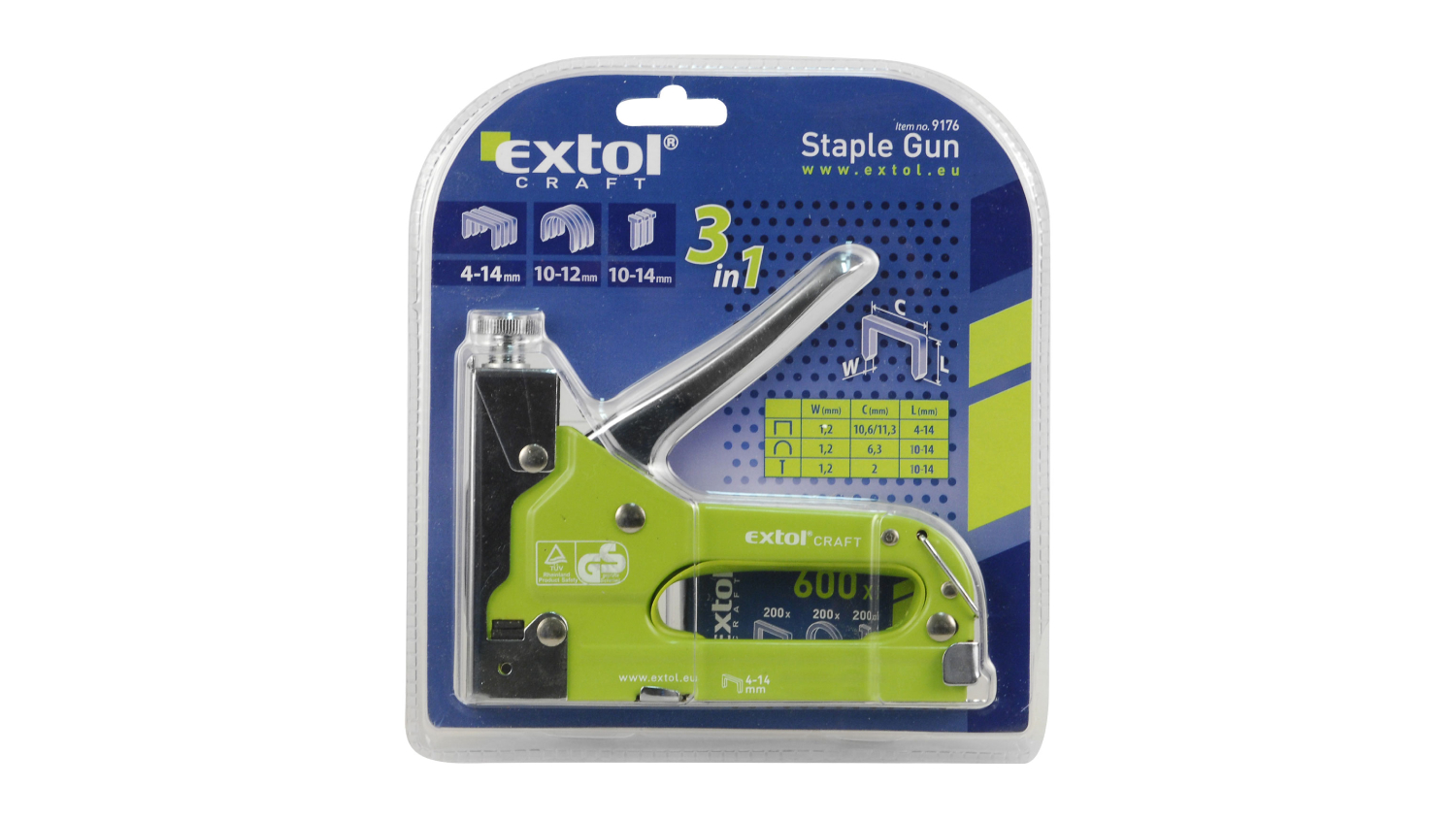 Extol Tri-Function Staple Gun w/ Adjustable Power