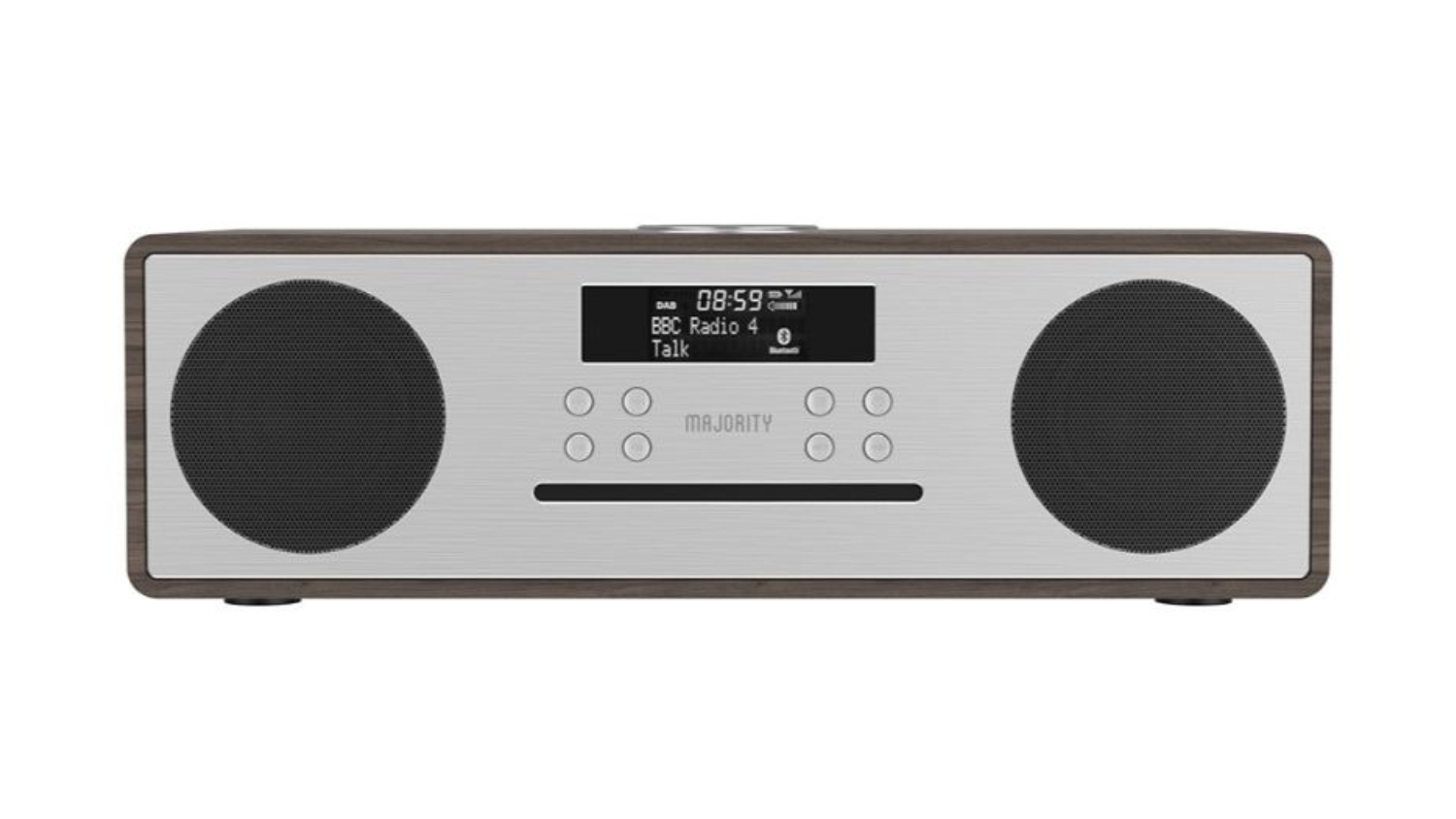 Majority Oakington Dab Radio & CD Player with Bluetooth Walnut