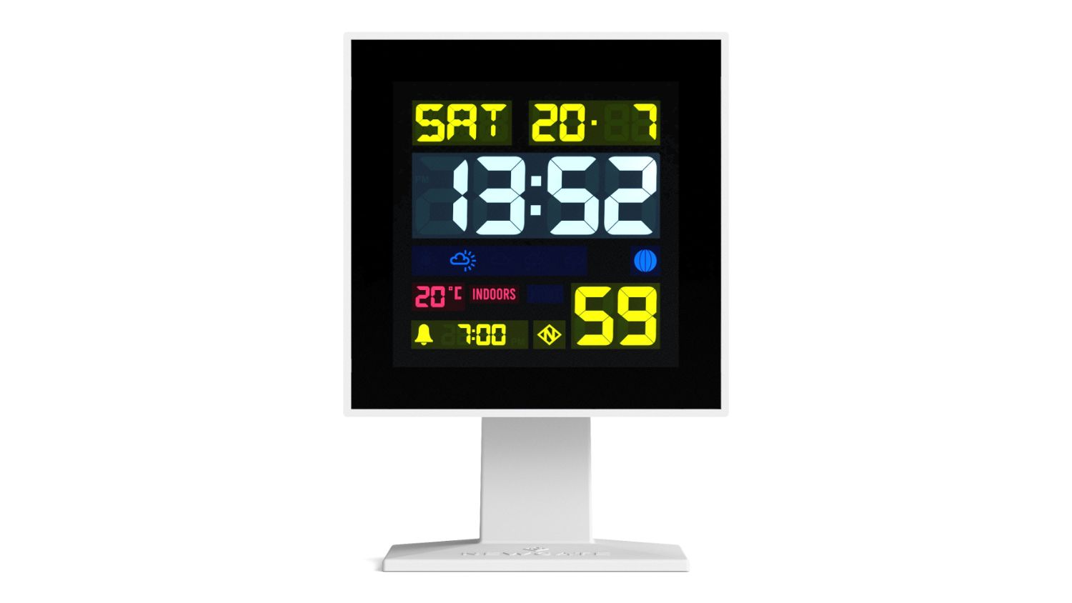 Newgate "Monolith" LCD Alarm Clock - White