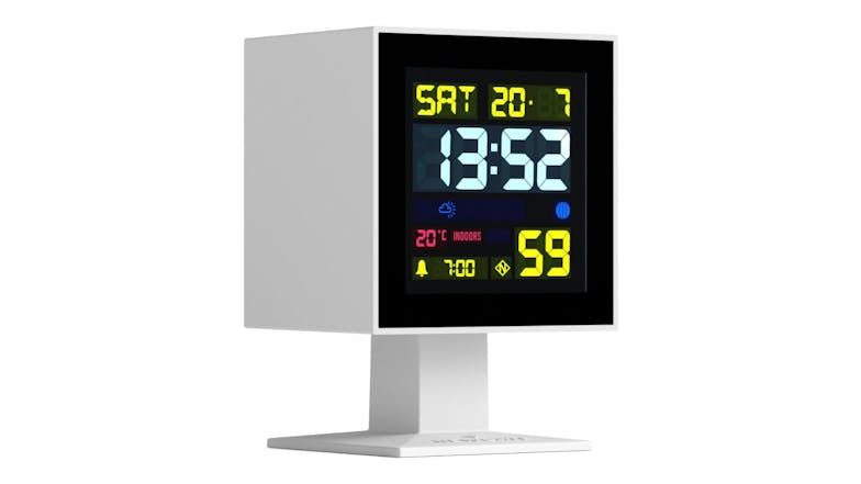 Newgate "Monolith" LCD Alarm Clock - White