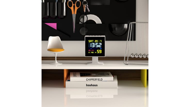 Newgate "Monolith" LCD Alarm Clock - White