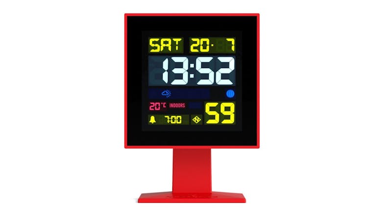 Newgate "Monolith" LCD Alarm Clock - Fire Engine Red