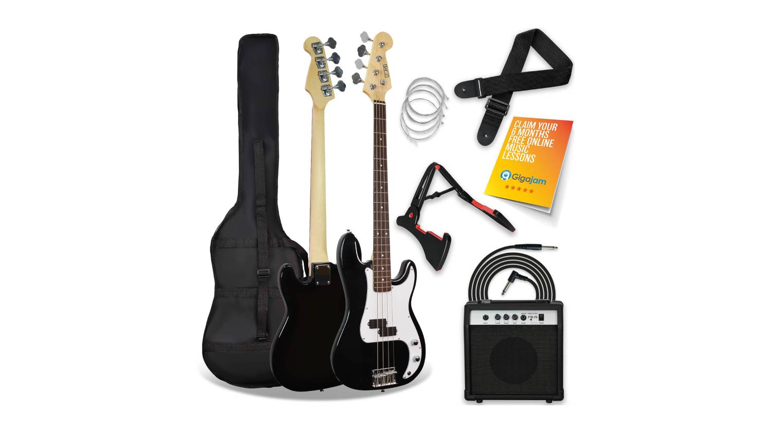 3rd Avenue Bass Guitar Starter Pack Black Harvey Norman New