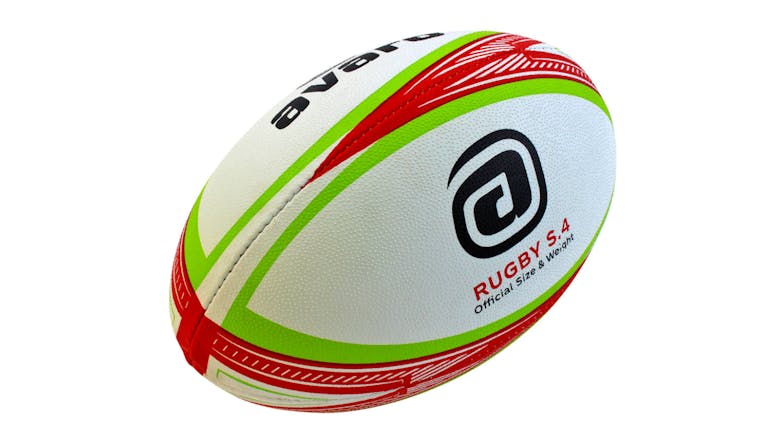 Avaro Club Match Rugby Ball Size 4 - Red/Green/White