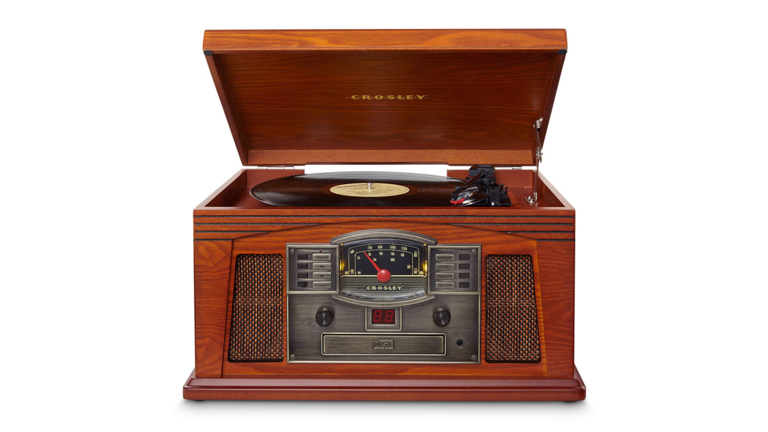 Crosley Lancaster Vintage-style Turntable w/ Bluetooth, CD, Cassette Player - Paprika