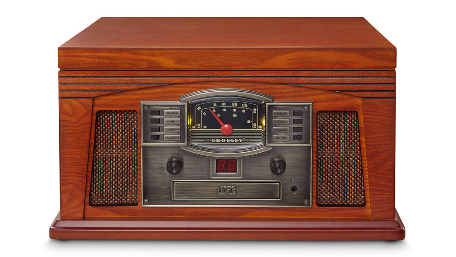 Crosley Lancaster Vintage-style Turntable w/ Bluetooth, CD, Cassette Player - Paprika