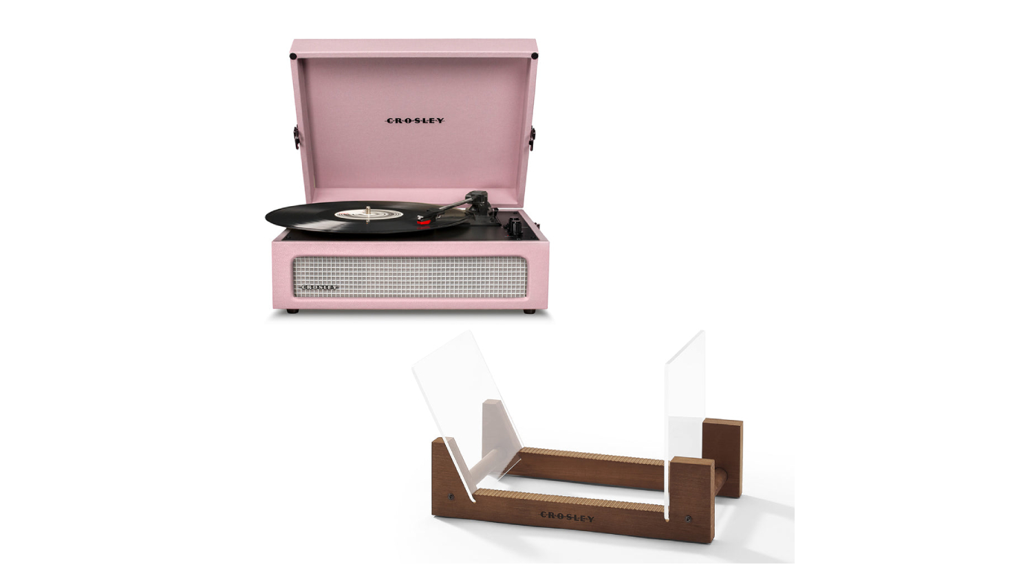 Crosley Voyager Bluetooth Turntable w/ Record Storage Display Stand - Amethyst