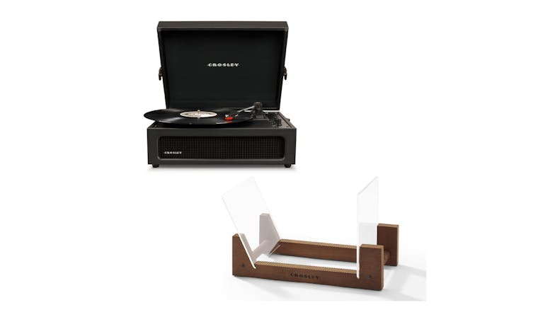 Crosley Voyager Bluetooth Turntable w/ Record Storage Display Stand - Black