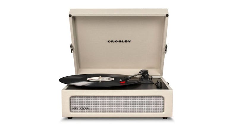 Crosley Voyager Portable Bluetooth Turntable w/ Record Storage Display Stand - Dune