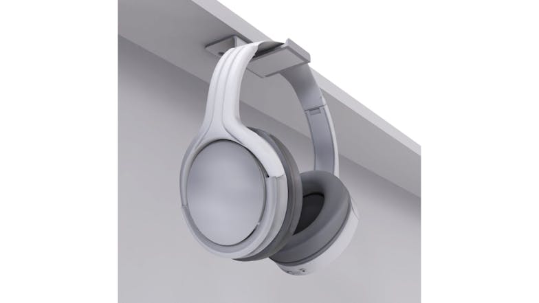 Kanto HHW Universal Under-Desk Headphone Hook - White