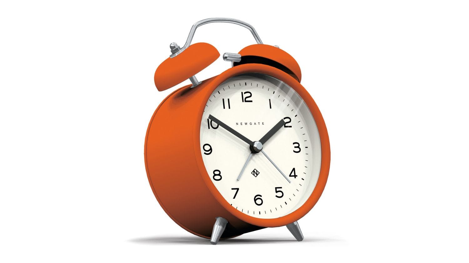 Newgate "Charlie Bell Echo" Classic Alarm Clock - Matte Orange