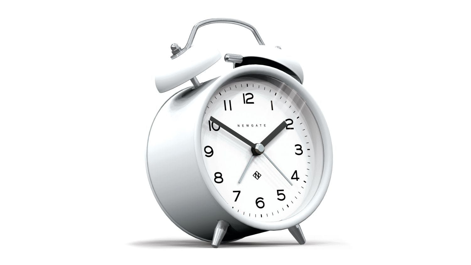 Newgate "Charlie Bell Echo" Classic Alarm Clock - Pebble White