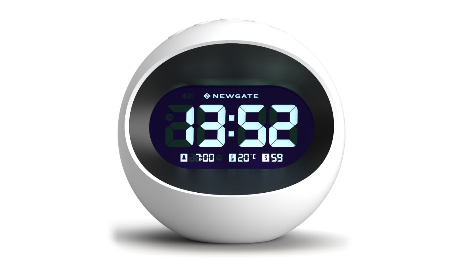 Newgate "Center of The Earth" LCD Alarm Clock - White