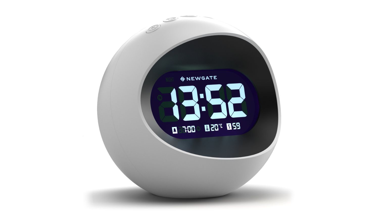 Newgate "Center of The Earth" LCD Alarm Clock - White