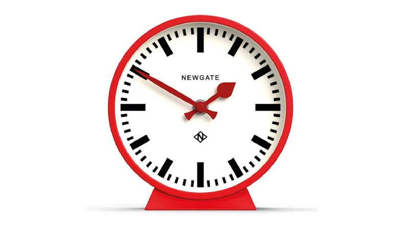 Newgate "Railway Dial" Mantel Clock - Fire Engine Red