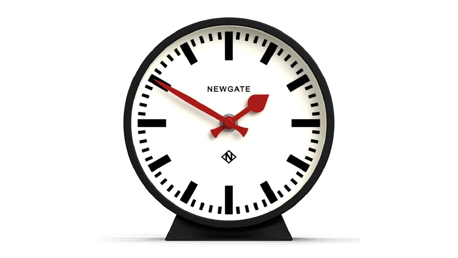 Newgate "Railway Dial" Mantel Clock - Cave Black
