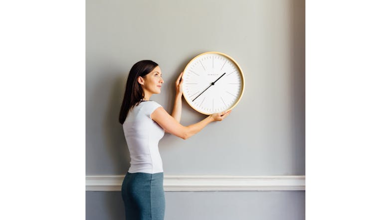 Newgate "Mr. Clarke" Wall Clock - Pale Wood/Cream Dial