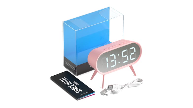 Newgate "Space Hotel Cyborg" LED Alarm Clock - Pink