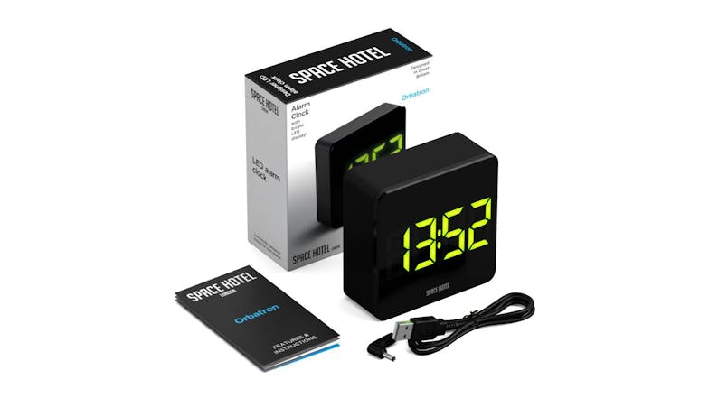 Newgate "Space Hotel Orbatron" LED Alarm Clock - Black/Green