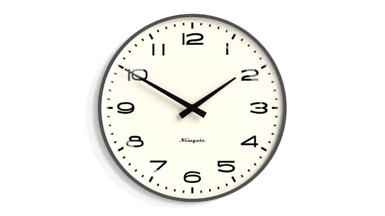 Newgate "Radio City" Wall Clock - Matte Grey/Arabic Numerals