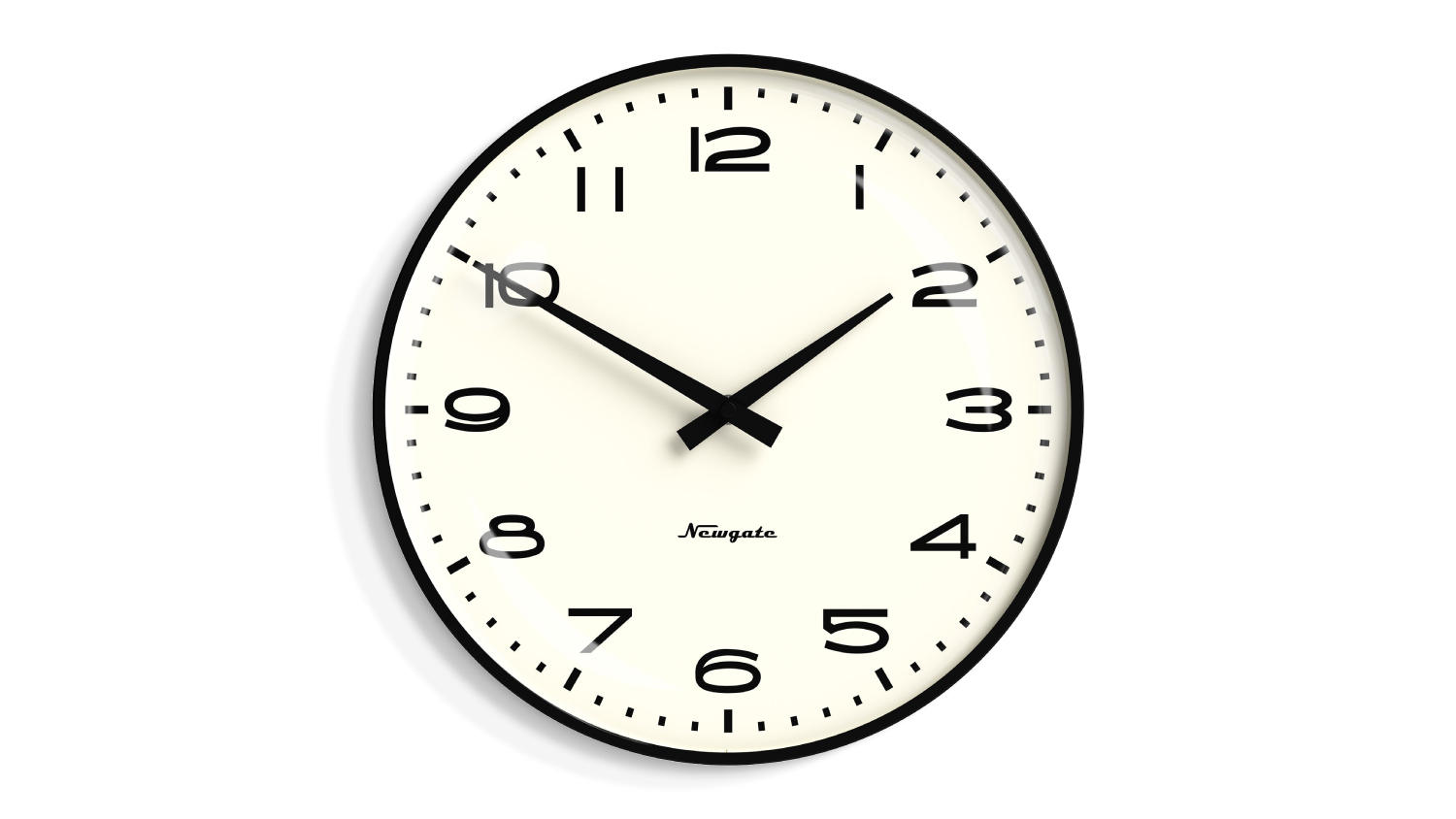 Newgate "Radio City" Wall Clock - Matte Black/Arabic Numerals