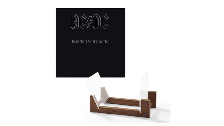 Crosley Record Storage Display Stand w/ AC/DC - Back In Black Vinyl Album