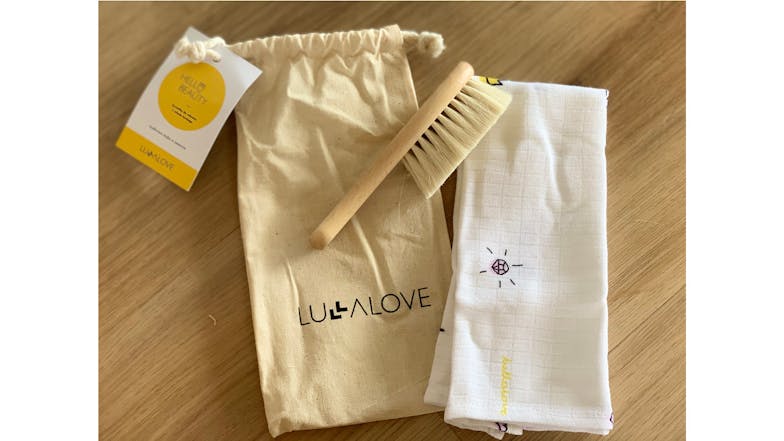 Lullalove Natural Hairbrush/Washcloth
