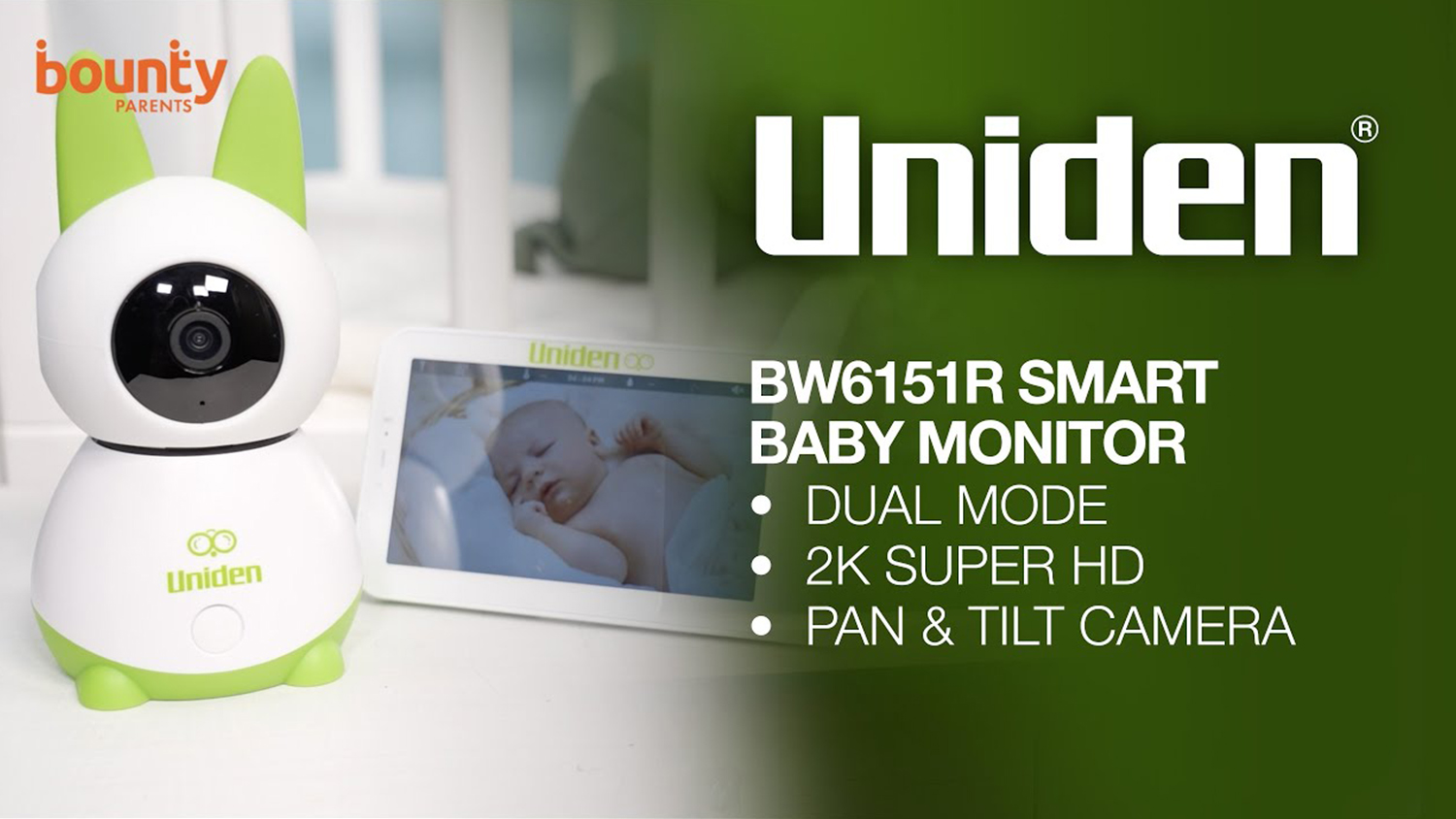 Uniden BW6151R 2K 3MP Wireless Pan & Tilt Camera with 5" Baby Monitor