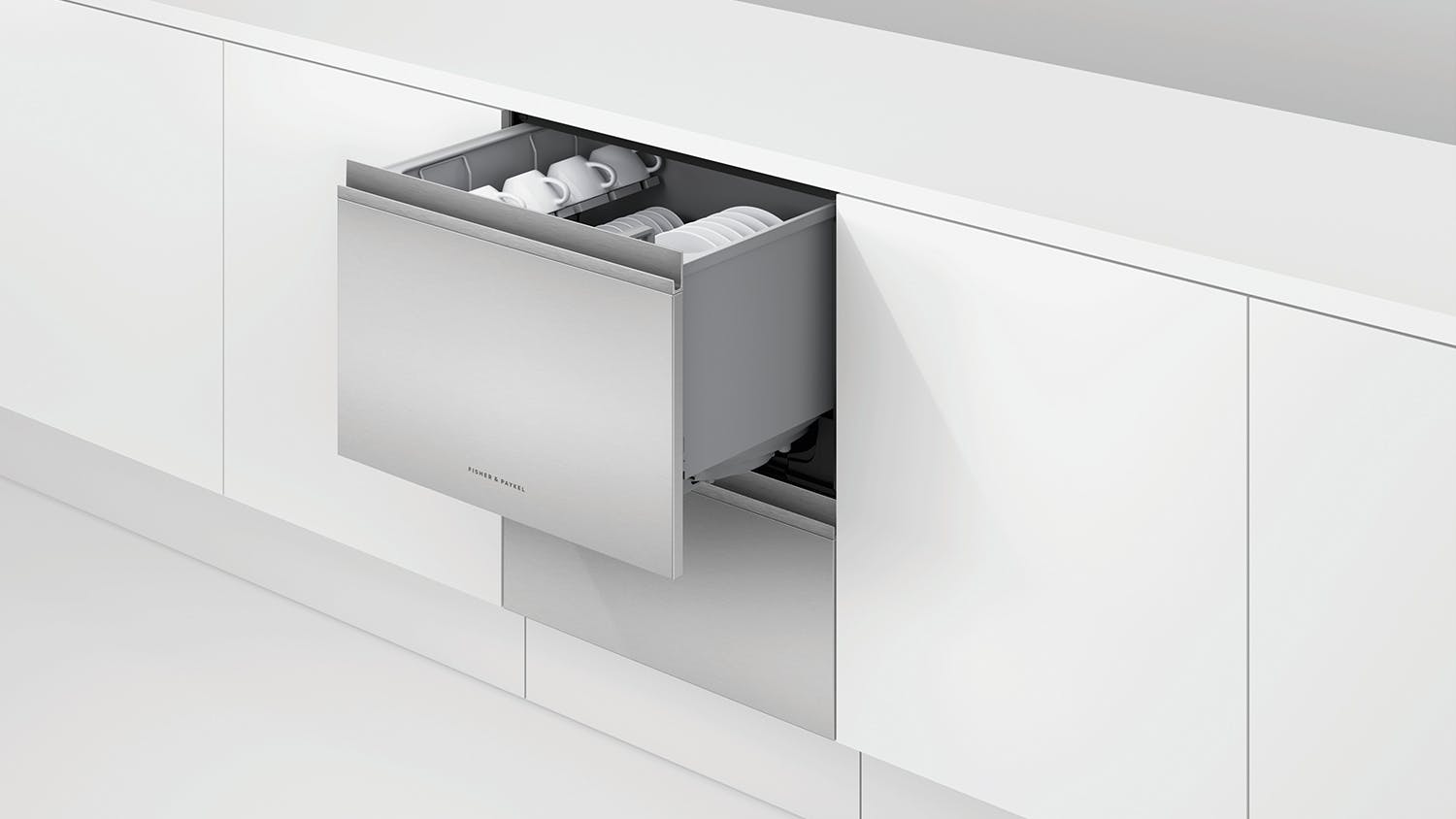 Fisher & Paykel 14 Place Settings 6 Program Built-Under Double Drawer Dishwasher - Stainless Steel (Series 9/DD60D4NX9)