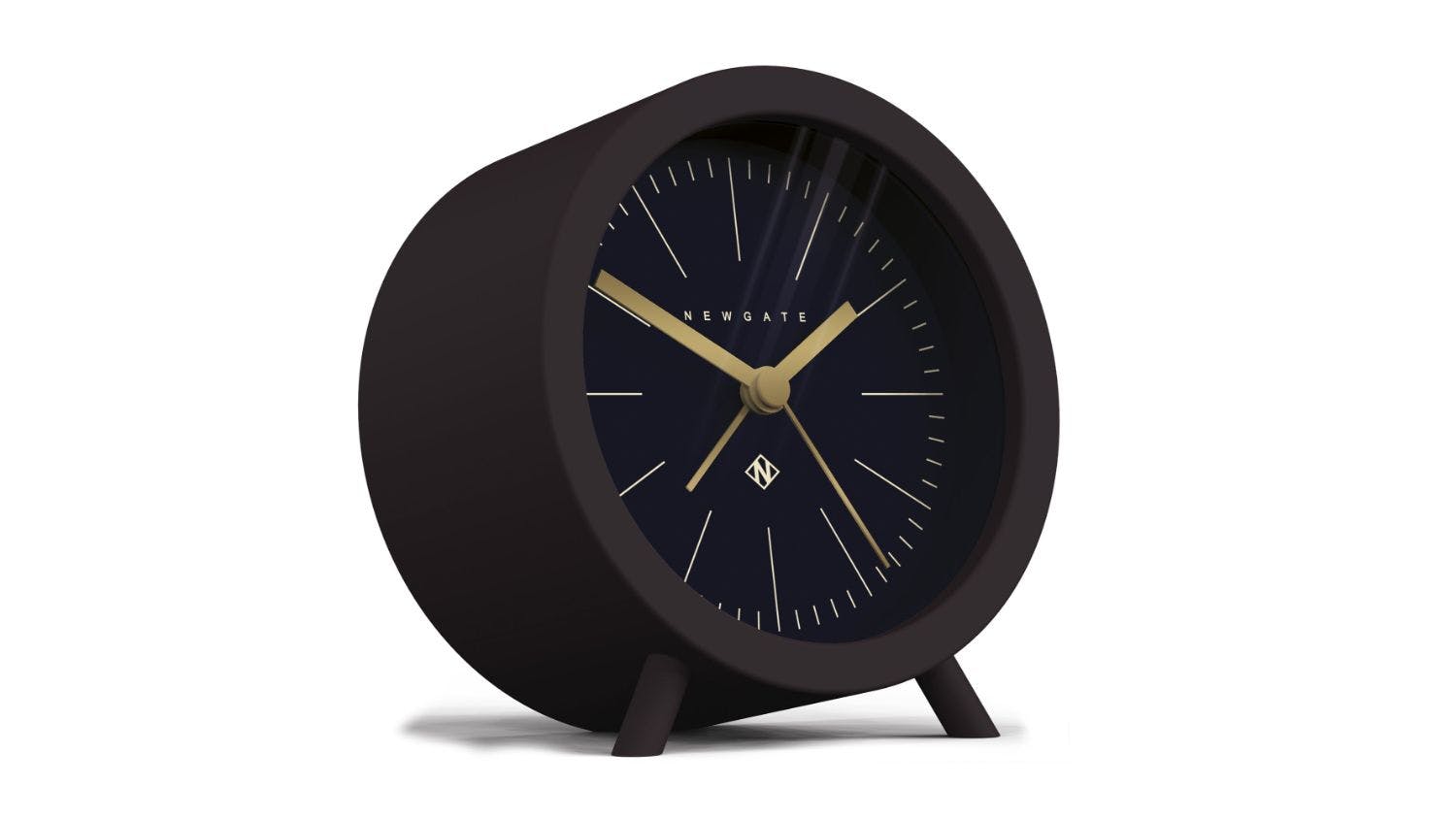 Newgate "Fred" Light Dial Alarm Clock - Matte Chocolate Black