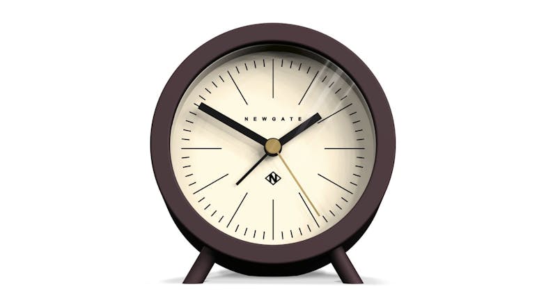 Newgate "Fred" Light Dial Alarm Clock - Matte Chocolate Black