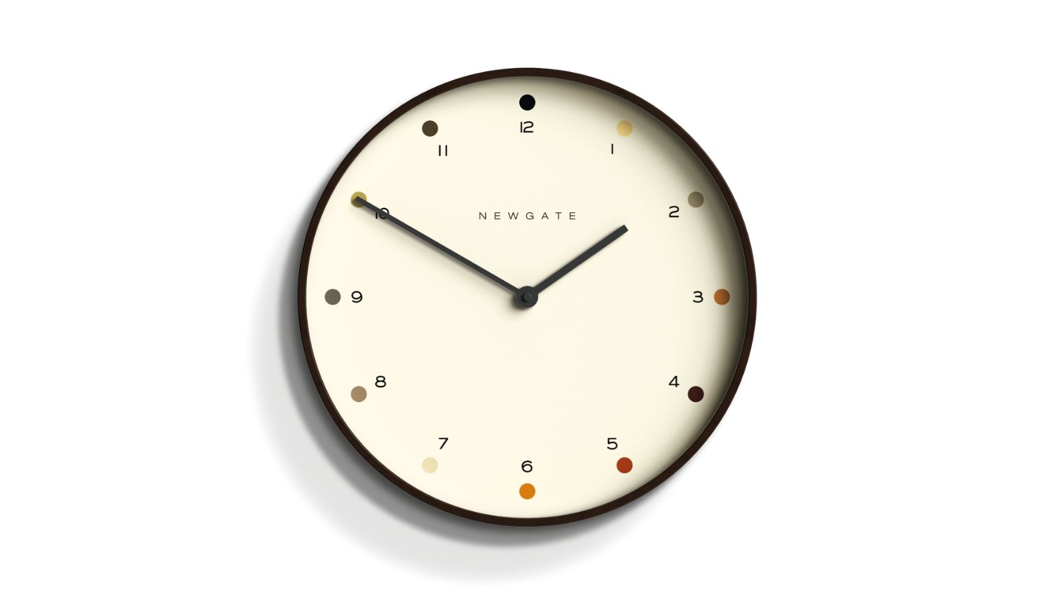 Newgate "Mr. Clarke" Wall Clock - Dark Wood/Dot Dial