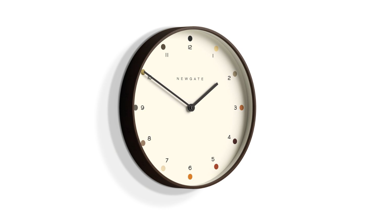 Newgate "Mr. Clarke" Wall Clock - Dark Wood/Dot Dial