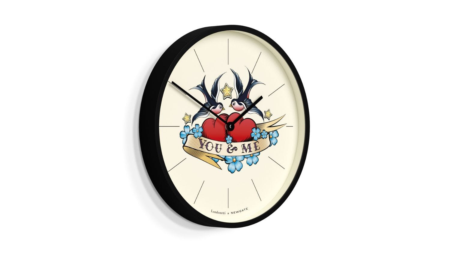 Newgate x Londonetti "Number Three" Wall Clock - Designer "You & Me" Dial