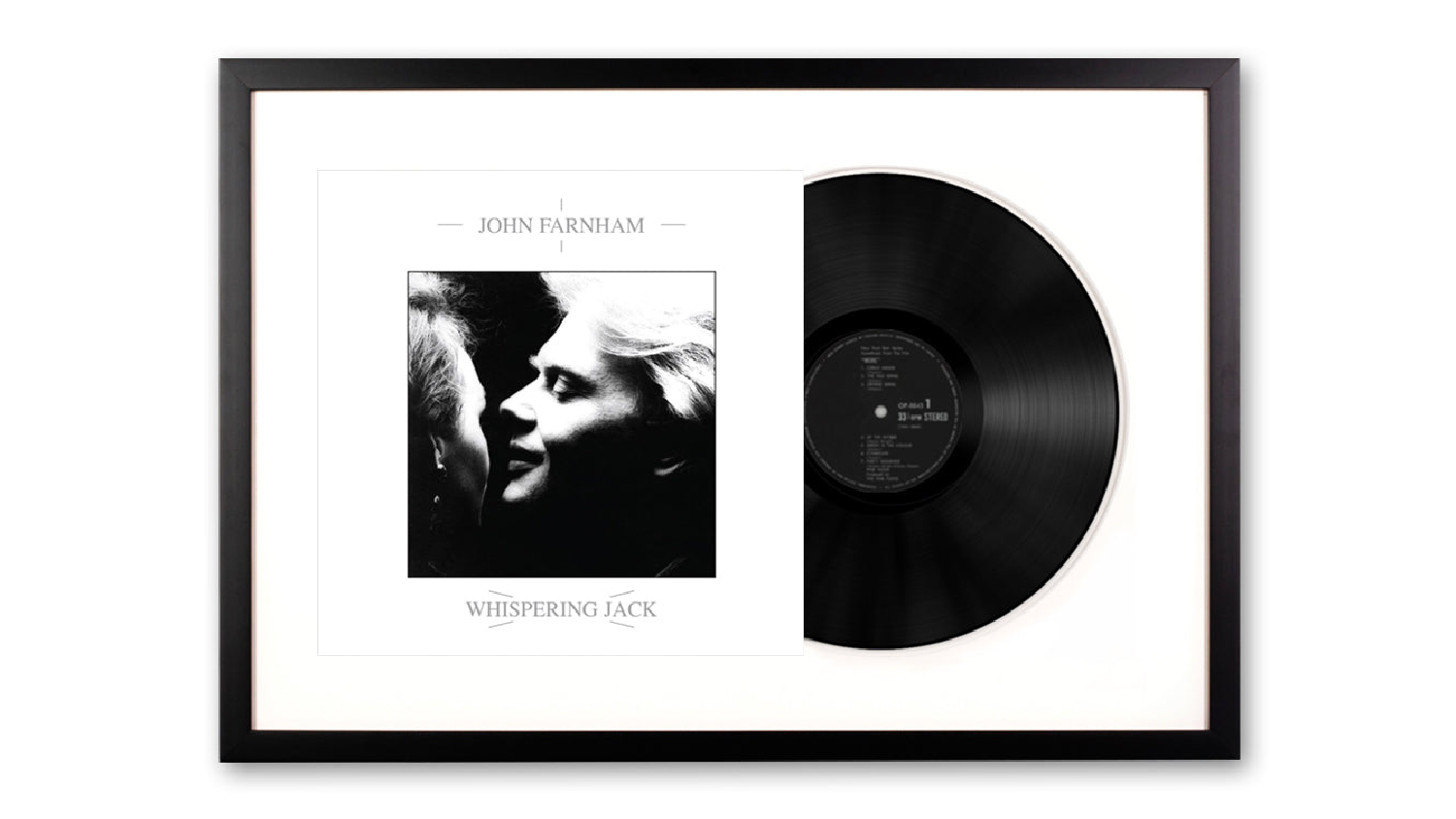 John Farnham - Whispering Jack Framed Vinyl + Album Art